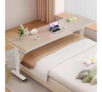 Tavolino sopraletto con ruote e altezza regolabile - Gambe in metallo resistente piano in legno massello Carrello porta computer portatile, uso ospedaliero domestico(No Baffle-G,120cm/47.2in)