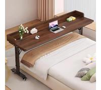 Tavolino sopraletto con ruote e altezza regolabile - Gambe in metallo resistente piano in legno massello Carrello porta computer portatile, uso ospedaliero domestico(With Baffle-F,120cm/47.2in)