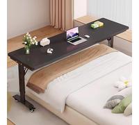 Tavolino sopraletto con ruote e altezza regolabile - Gambe in metallo resistente piano in legno massello Carrello porta computer portatile, uso ospedaliero domestico(No Baffle-D,120cm/47.2in)