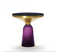 tavolino Tavolino Rotondo, Tavolino da caffè Tavolino da caffè Tavolino for Soggiorno, Camera da Letto, Piccoli Spazi, Comodino Moderno for La Casa con Base in Vetro tavolini da tè soggiorno(Purple)
