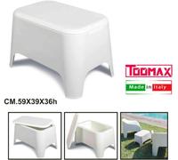 TAVOLINO TAVOLO CONTENITORE ESTERNO RESINA PETRA BIANCO 59x39x36 CM GIARDINO