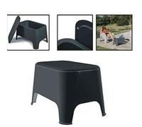 TAVOLINO TAVOLO CONTENITORE ESTERNO RESINA PETRA BIANCO 59x39x36 CM GIARDINO
