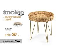 TAVOLINO TAVOLO VASSOIO GIACINTO D'ACQUA METALLO SALOTTO GIARDINO MODERNO h50 cm