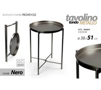 TAVOLINO TAVOLO VASSOIO METALLO DIVANO SALOTTO GIARDINO MODERNO PIEGHEVOLE 5138