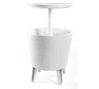 Tavolino Termico Piano Rialzabile Ø49,5 cm in Resina Keter Cool Bar Bianco
