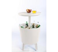 Tavolino Termico Piano Rialzabile Ø49,5 cm in Resina Keter Cool Bar Bianco