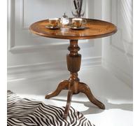 TAVOLINO TONDO INTARSIATO PORTA LUME SALOTTO COMODINO