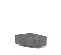 Tavolino Trapezio Stone Decor E5 100x52xh28 cm, Finitura Grigio, Base in Pietra Fossile Gray Stone grigio