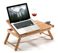 Tavolino Vassoio Letto Divano Porta Notebook Pc Tablet Pieghevole in Legno Bambu