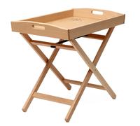 Tavolino Vassoio Pieghevole 64x40x52 cm Zeus in Legno Naturale