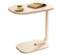 Tavolino vintage a forma di C, con base in metallo, multifunzione, tavolino da notte e snack per divano letto e sedia, design chic bianco per soggiorno e camera da letto