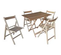 Tavolo 100x60 con 4 sedie in legno naturale richiudibile salvaspazio picnic