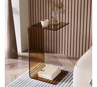 Tavolo a forma di C in acrilico, leggero, design moderno, per soggiorno, camera da letto, ufficio