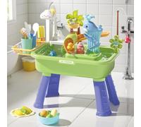 Tavolo Acquatico per attività | Tavolo Sabbia e Acqua | Gioco Sensoriale Educativo con Pompa per Giardino Sviluppo Coordinazione Mano-Occhio attività Estive Gioco Interattivo