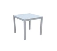 Tavolo da giardino Sullivan in alluminio bianco 70x70x75 cm Bianco
