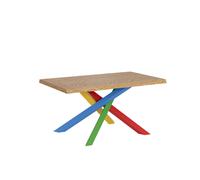 Tavolo Allungabile 140/190x90 cm Versalux Rovere Scortecciato Gambe Multicolore 4/B