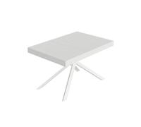 Tavolo Allungabile 140-224x80x74 cm Niket Bianco Frassino Gambe Bianche