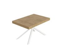 Tavolo Allungabile 140-400x90x74 cm Niket Quercia Natura Gambe Bianche