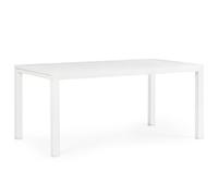 TAVOLO ALLUNGABILE 160/240 x 90 ALLUMINIO DESIGN GIARDINO TERRAZZO HILL BIANCO