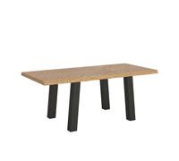 Tavolo Allungabile 180/230x90 cm Svalen Rovere Scortecciato Gambe Antracite