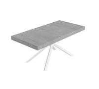 Tavolo Allungabile 180-284x90x74 cm Niket Cemento Gambe Bianche