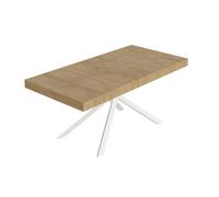Tavolo Allungabile 180-440x90x74 cm Niket Quercia Natura Gambe Bianche