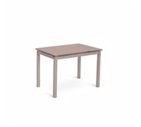 Tavolo Allungabile Baud Kitchen & Living 80x130 200xH75 cm, Colore Cappuccino, Top e Allunghe in Vetro Temperato, Gambe in Metallo marrone