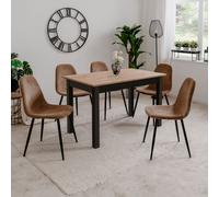 Tavolo allungabile Coburg 120 colore rovere con gambe nere