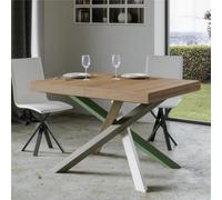 Tavolo Allungabile con 2 allunghe VOLANTIS MULTICOLOR 90x160xh77 cm estensibile fino a 224 cm Allunghe da 52 cm, gambe in Ferro verniciate Antracite piano colore Quercia naturale quercia