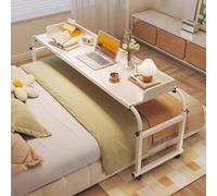 Tavolo allungabile con ruote e deflettore, postazione di lavoro mobile per computer portatile in casa, ufficio o letto