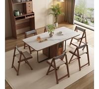 Tavolo allungabile con Sedie, Ripiano da Pranzo Pieghevole Apertura a Libro, Tavolo ausiliario richiudibile per piccoli spazi, cucina, sala da pranzo, nessun montaggio richiesto(White)
