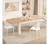 Tavolo allungabile Cucina, Easy, 140(220)x90 cm, Rovere Rustico e Bianco Frassino
