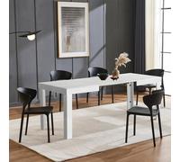 Tavolo Allungabile da 6 a 8 Posti per Sala da Pranzo e Cucina, Tavolo Estensibile da 120 a 200 cm con Apertura a Scorrimento, Struttura Robusta, Design Moderno Salvaspazio (Bianco Frassinato)