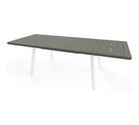 Tavolo Allungabile da Esterno Bianco Grigio Effetto Legno 162-241 cm