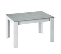 Tavolo allungabile da pranzo rettangolare in legno 140-190x90 cm Cemento/Bianco