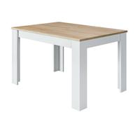 Tavolo allungabile da pranzo rettangolare in legno 140-190x90 cm Rovere/Bianco