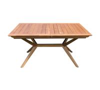 milani home Tavolo Rettangolare Allungabile in Legno di Acacia 150/200 X 90 per Esterno Giardino Portico Ristorante Bar Hotel Albergo