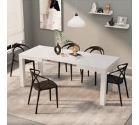Tavolo Allungabile First, 120(200)x80 cm, Bianco Lucido