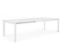 Tavolo Allungabile Konnor 200-300x110 cm Bianco in Alluminio