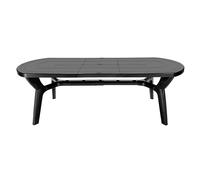 GRAND SOLEIL, Boheme Greenpol, tavolo ovale con prolunga in polimeri riciclati, dimensioni 230 x 90 x 30 cm, colore grigio antracite