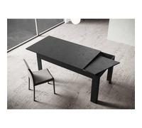 Tavolo Allungabile Piano Antracite Spatolato BIBI 90x120xh77 cm estensibile fino a 180 cm tutto in legno di Frassino colore antracite spatolato antracite