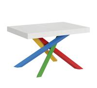 Tavolo Allungabile Piano VOLANTIS design Moderno Dimensioni 90x120xh77 cm estensibile fino a 224 cm telaio 4 colori piano in Legno di Frassino Bianco Frassino