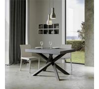 Tavolo Allungabile Piano VOLANTIS design Moderno Dimensioni 90x130xh77 cm estensibile fino a 234 cm telaio 4 colori piano in Legno di Frassino :Cemento
