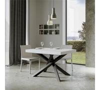 Tavolo Allungabile Piano VOLANTIS design Moderno Dimensioni 90x130xh77 cm estensibile fino a 234 cm telaio 4 colori piano in Legno di Frassino : Bianco Frassino bianco