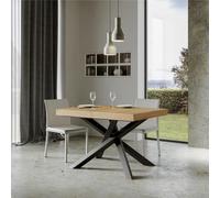 Tavolo Allungabile Piano VOLANTIS design Moderno Dimensioni 90x130xh77 cm estensibile fino a 234 cm telaio 4 colori piano in Legno di Frassino Quercia Natura naturale