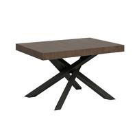 Tavolo Allungabile Piano VOLANTIS design Moderno Dimensioni 90x140x h77 cm estensibile fino a 244 cm telaio ANTRACITE piano in Legno di Frassino Noce noce