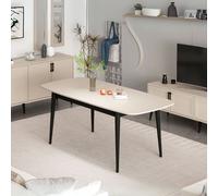 Tavolo allungabile Prime con top colore cashmere e gambe nere