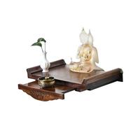 Tavolo altare del Buddha da parete, mensola in bambù for la meditazione, espositore for offerte di incenso e preghiere, decorazione for il tempio domestico