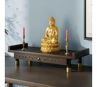 Tavolo altare del Buddha, santuario personale da parete, mensola altare buddista in legno per la casa, mensola per il dio della ricchezza, Guanyin, statua del Buddha(Desktop,Large)