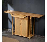 Tavolo Altare in Bambù, Armadio Altare Buddista Cinese con Doppio Sportello e Cassetto, Armadio per Meditazione, Tavolo per Offerte per Soggiorno, Culto Nel Tempio(Natural,140CM/55.1IN)